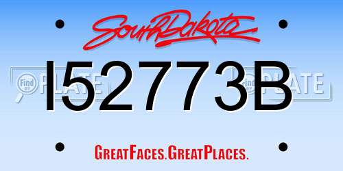 I52773B South Dakota License Plate