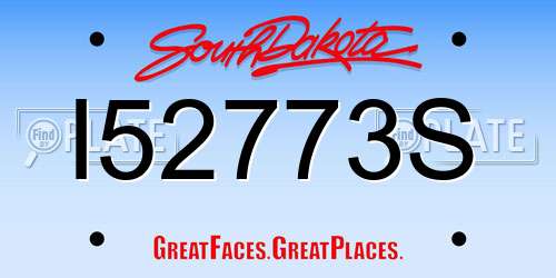 I52773S South Dakota License Plate