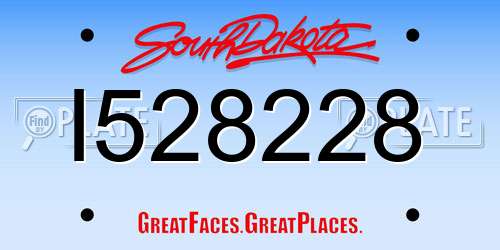 I528228 South Dakota License Plate