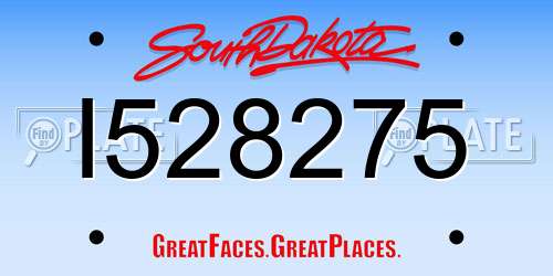 I528275 South Dakota License Plate