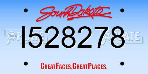 I528278 South Dakota License Plate