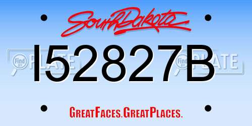 I52827B South Dakota License Plate
