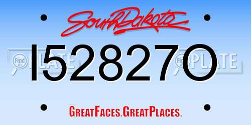 I52827O South Dakota License Plate