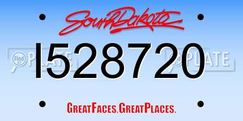 I528720 South Dakota License Plate