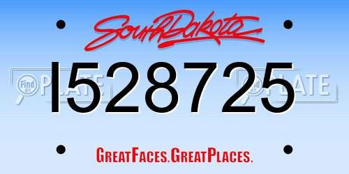I528725 South Dakota License Plate