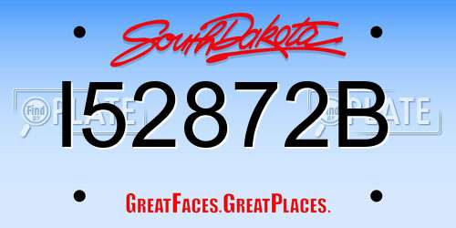 I52872B South Dakota License Plate