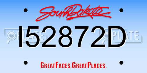 I52872D South Dakota License Plate