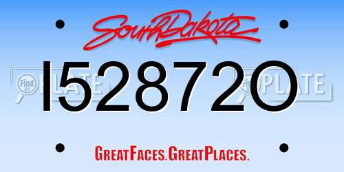 I52872O South Dakota License Plate