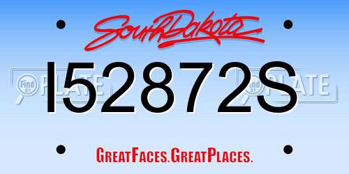 I52872S South Dakota License Plate