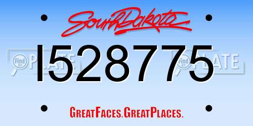 I528775 South Dakota License Plate