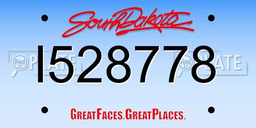 I528778 South Dakota License Plate