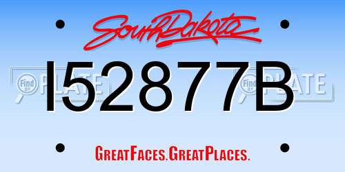 I52877B South Dakota License Plate