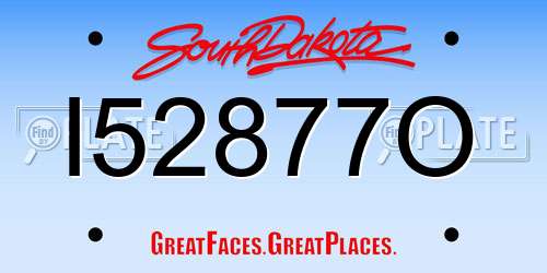I52877O South Dakota License Plate