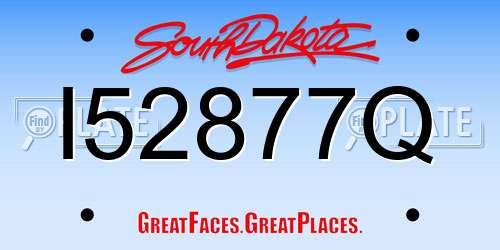 I52877Q South Dakota License Plate
