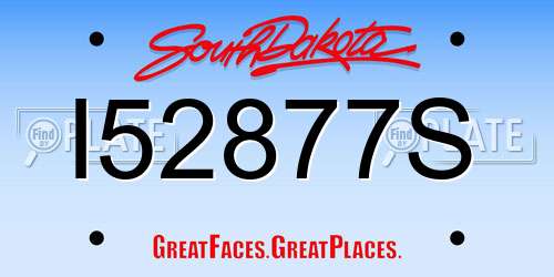 I52877S South Dakota License Plate