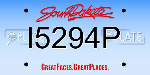 I5294P South Dakota License Plate