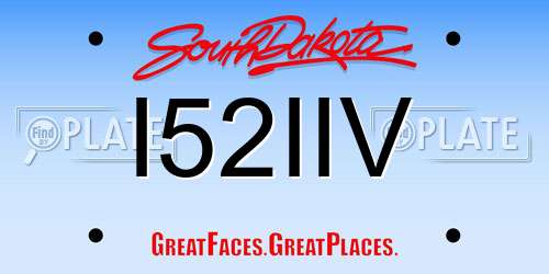 I52IIV South Dakota License Plate