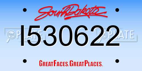 I530622 South Dakota License Plate