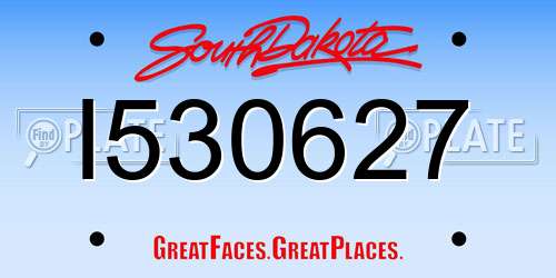 I530627 South Dakota License Plate