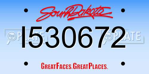 I530672 South Dakota License Plate