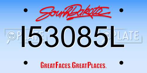 I53085L South Dakota License Plate