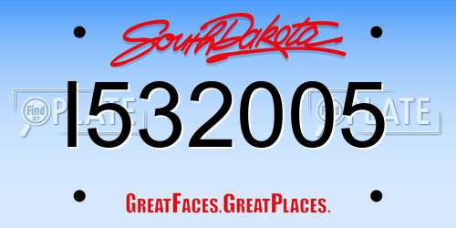 I532005 South Dakota License Plate