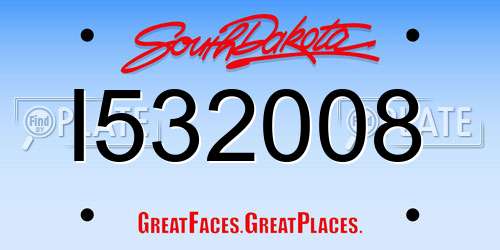 I532008 South Dakota License Plate
