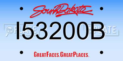 I53200B South Dakota License Plate