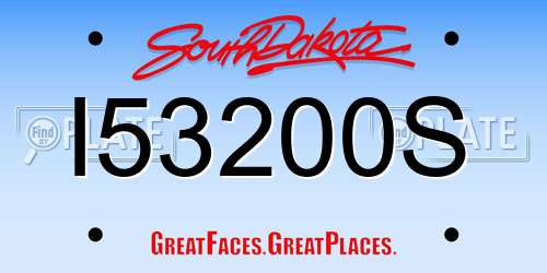 I53200S South Dakota License Plate