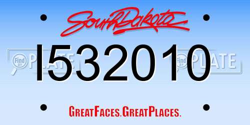 I532010 South Dakota License Plate