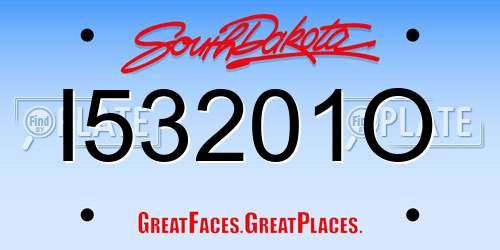 I53201O South Dakota License Plate