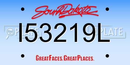 I53219L South Dakota License Plate