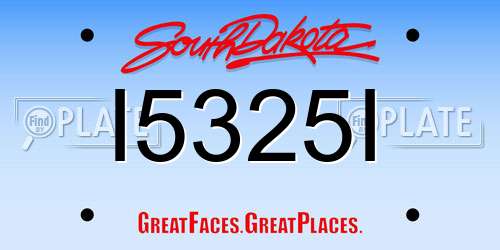 I5325I South Dakota License Plate