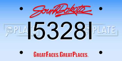 I5328I South Dakota License Plate