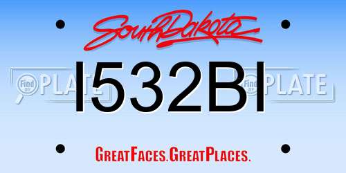 I532BI South Dakota License Plate