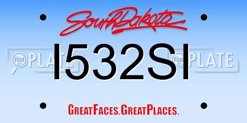 I532SI South Dakota License Plate