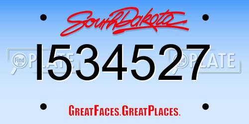 I534527 South Dakota License Plate
