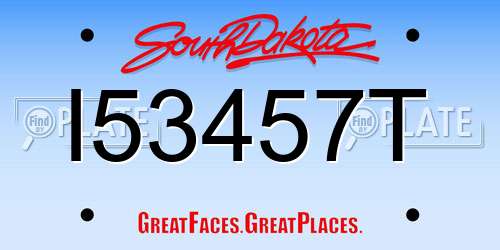 I53457T South Dakota License Plate