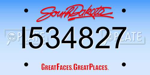 I534827 South Dakota License Plate