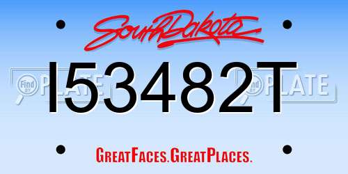 I53482T South Dakota License Plate