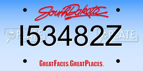 I53482Z South Dakota License Plate