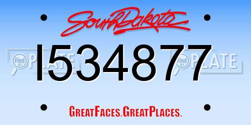 I534877 South Dakota License Plate