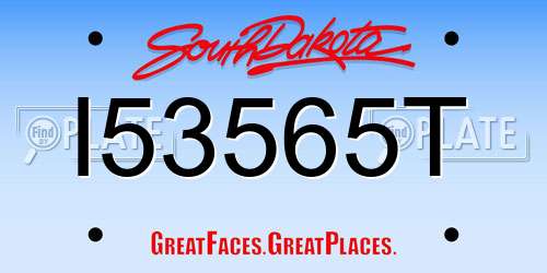 I53565T South Dakota License Plate