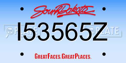 I53565Z South Dakota License Plate