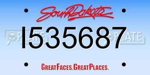 I535687 South Dakota License Plate