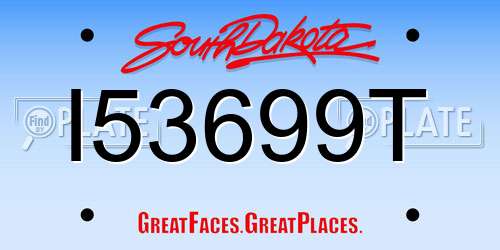 I53699T South Dakota License Plate