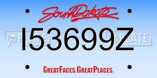 I53699Z South Dakota License Plate