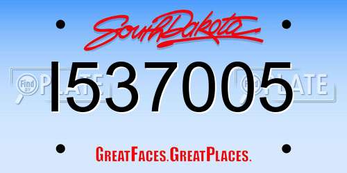 I537005 South Dakota License Plate
