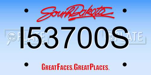I53700S South Dakota License Plate