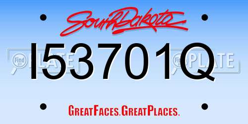 I53701Q South Dakota License Plate